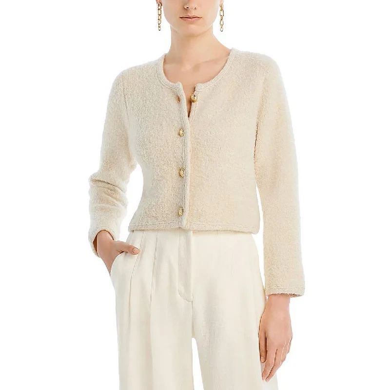 Shop and Save lightweight coatWomens Metallic Wool Collarless Blazer