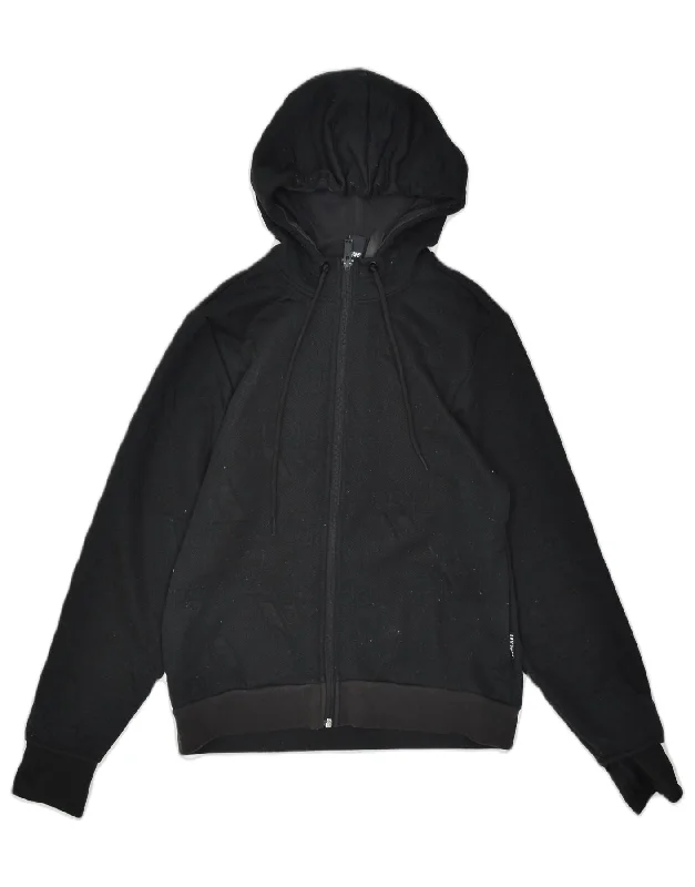 Limited Time Discount classic hoodieADIDAS Womens Zip Hoodie Sweater UK 12-14 Medium Black Polyester