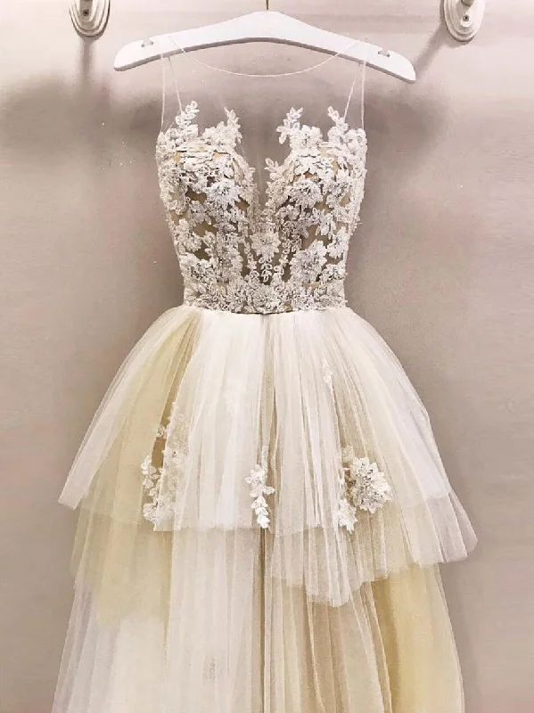 Extra Savings Open Back Prom Dresses Aline Sweep Train Fairy Tulle Prom Dress Fashion Evening Dress JKL1625