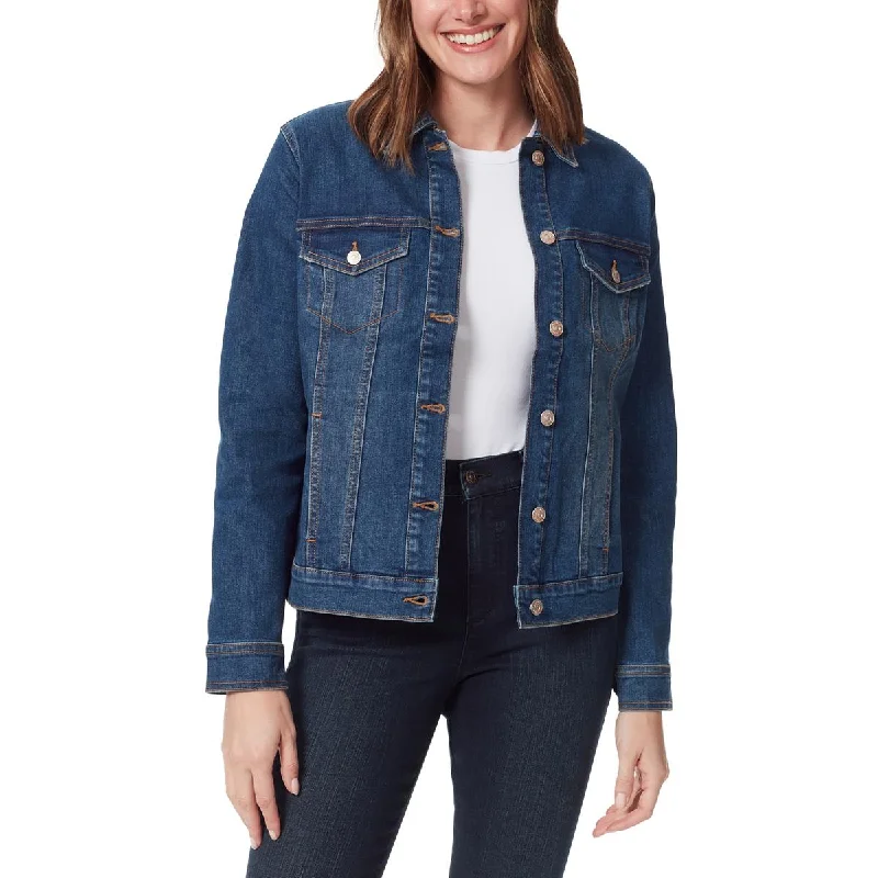 Act Fast windbreaker jacketWomens Solid Outerwear Denim Jacket