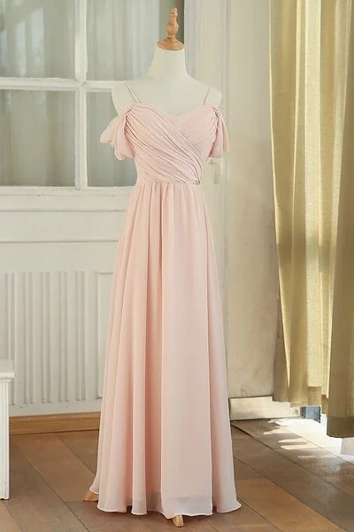 Discount Deals trendy dressOff the Shoulder Blush Pink Bridesmaid Dress