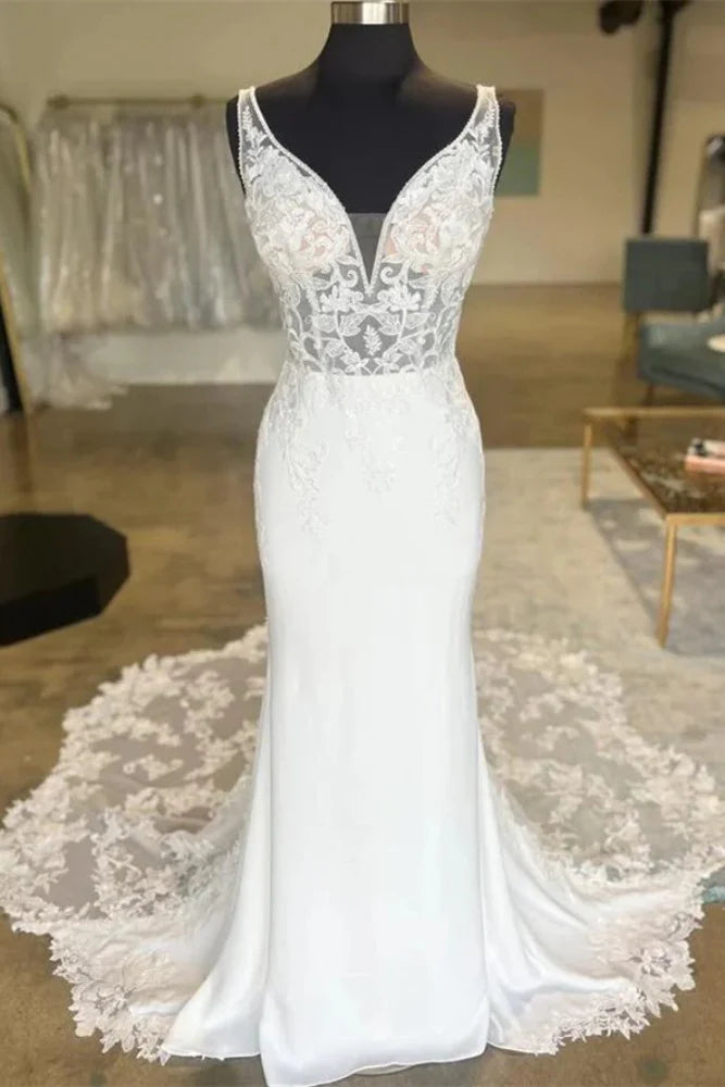 Crazy Deals casual day dressSheath V-Neck Illusion Empire Appliques With Lace Train Wedding Dress Crazy Deals casual day dressSheath V-Neck Illusion Empire Appliques With Lace Train Wedding Dress