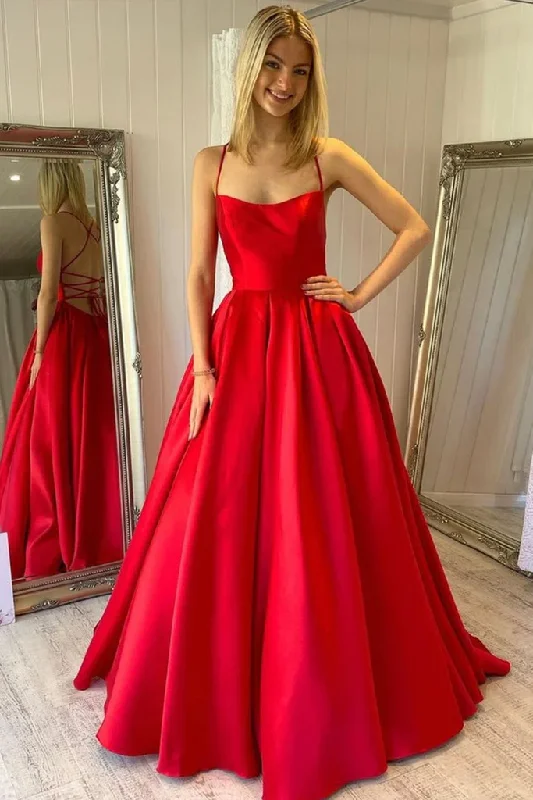 Value Deals wrap dressSimple Backless Red Satin Long Prom Dress, Backless Red Formal Dress, Red Evening Dress Y219