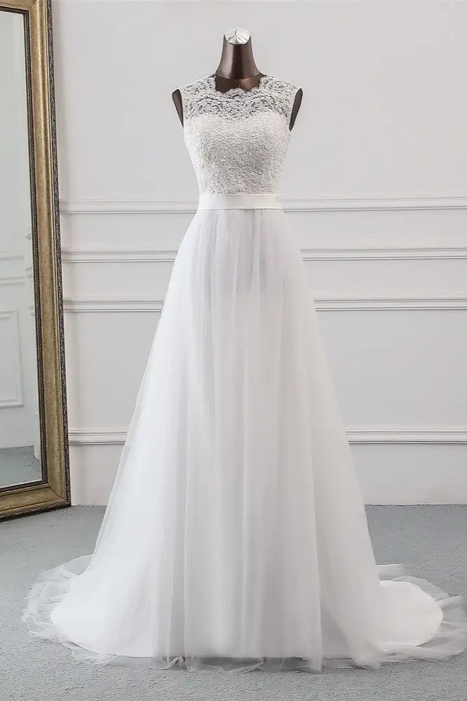 Seasonal Clearance chic shift dressSleeveless Empire Lace And Chiffon A-Line Wedding Dress Seasonal Clearance chic shift dressSleeveless Empire Lace And Chiffon A-Line Wedding Dress