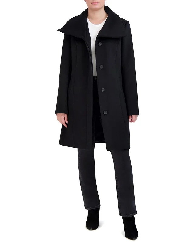 Quick Sale sporty jacketCole Haan Convertible Collar Wool-Blend Coat