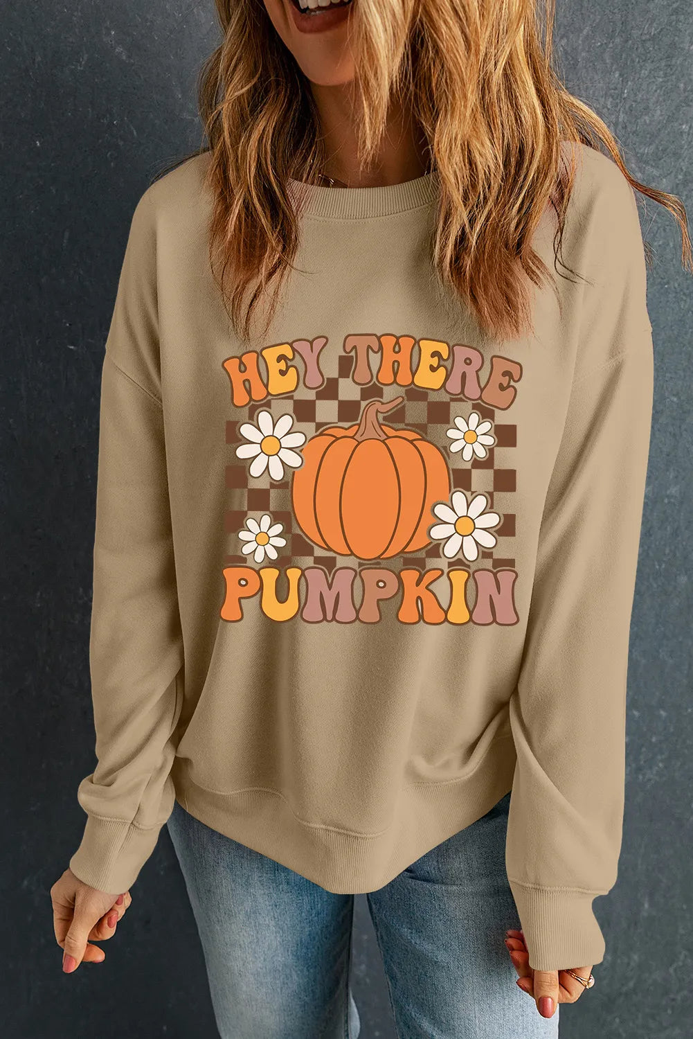 Price Break classic pullover hoodiepremium athletic sweatshirtHey There Pumpkin Women's Graphic Long Sleeve Sweatshirt