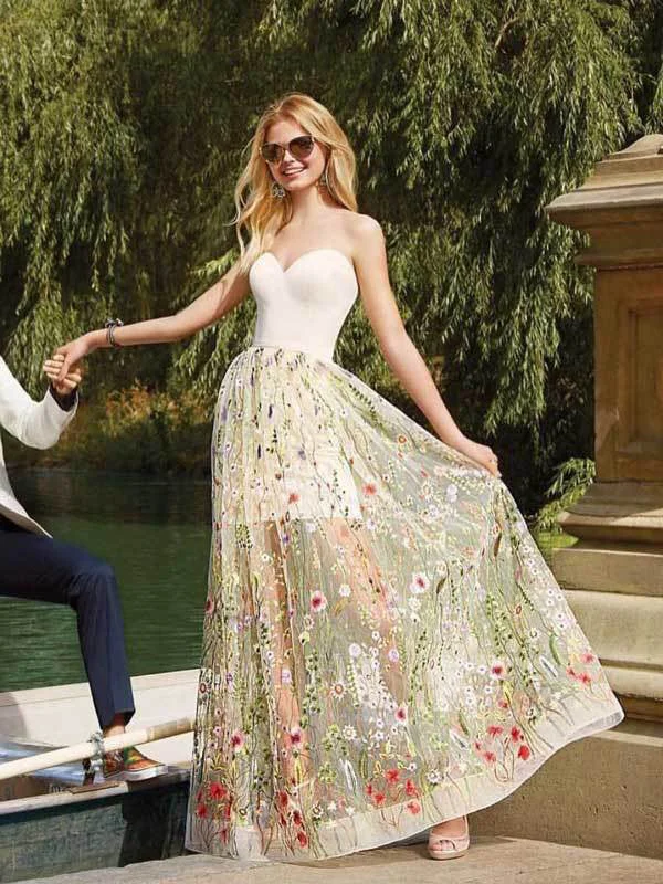 Deal Frenzy Beautiful Prom Dresses Sweetheart Aline Flowy Long Romantic Lace Prom Dress JKL1554