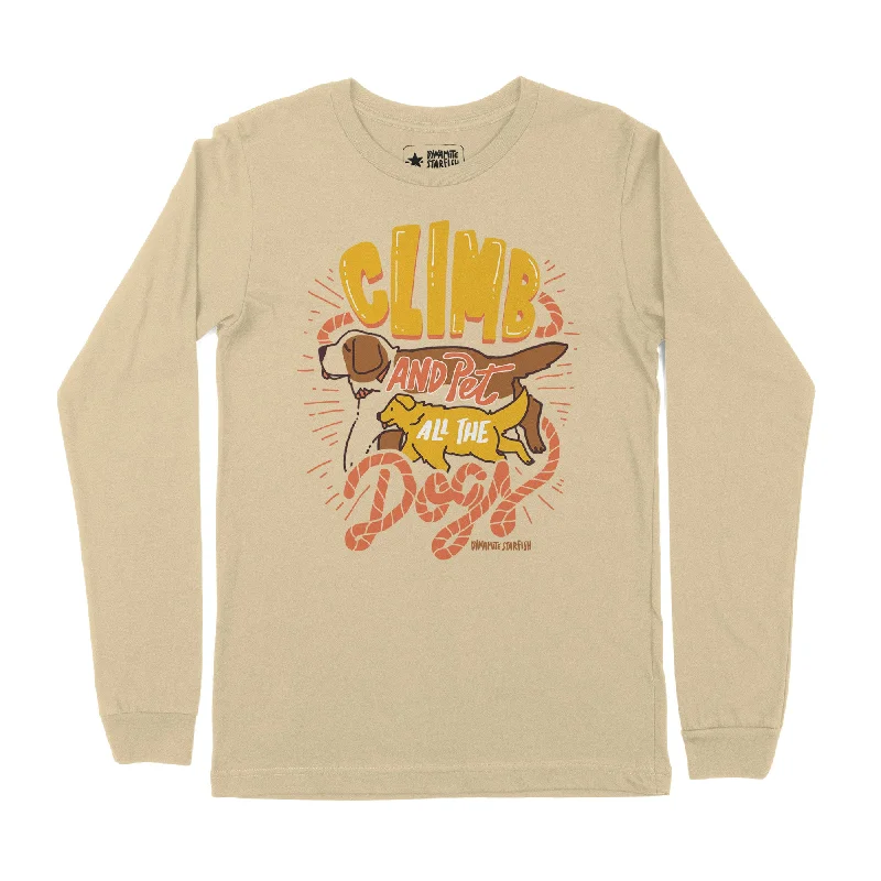 Clearance Sale chic hoodiehigh-quality athletic sweatshirtClimb and Pet Dogs — Unisex Jersey Long Sleeve Tee