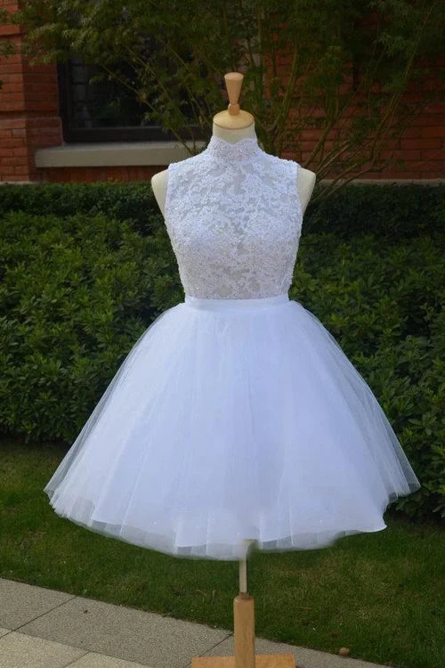 Don’t Miss Out playful dressHigh Neck Sleeveless Empire Two Tone Short Wedding Dress Don’t Miss Out playful dressHigh Neck Sleeveless Empire Two Tone Short Wedding Dress