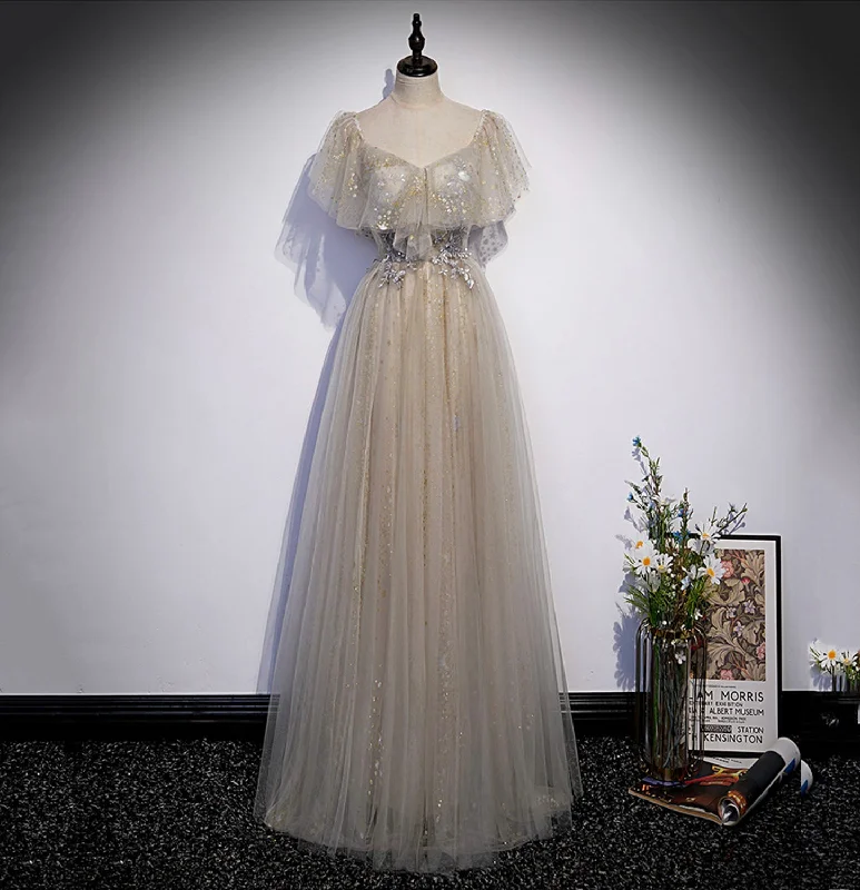 Limited Time structured dressCute tulle sequins long prom dress evening dress s60