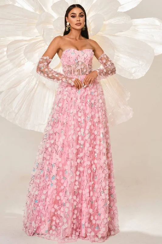 Exclusive Access stylish dressSweetheart Empire A-Line Floral Party Evening Dress