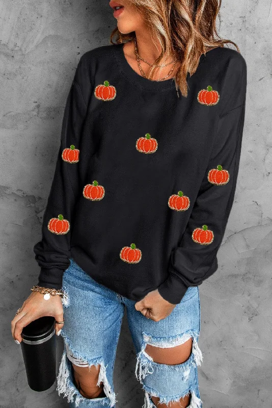 Crazy Deals modern athletic hoodiewarm athletic hoodiePumpkin Patch Women's Graphic Long Sleeve Sweatshirt
