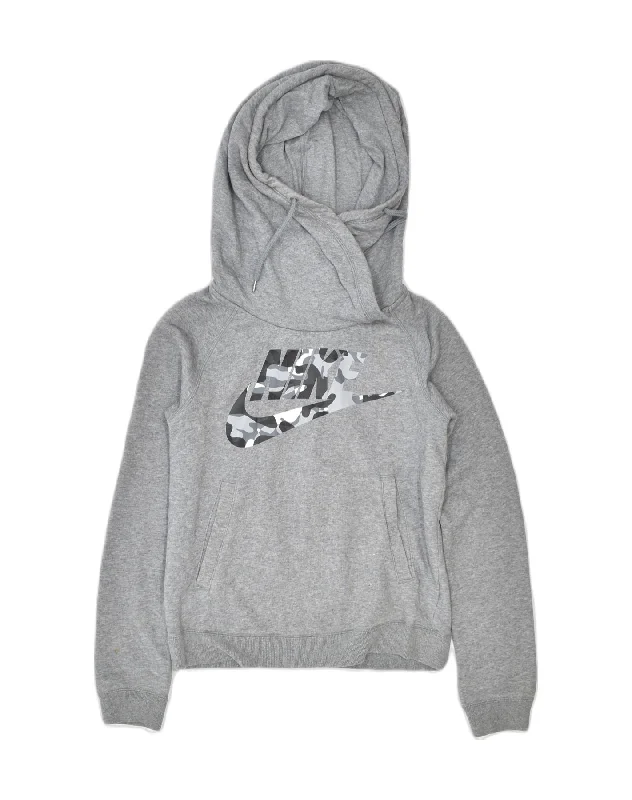 Special Promotion slim fit hoodieNIKE Womens Graphic Hoodie Jumper UK 6 XS Grey