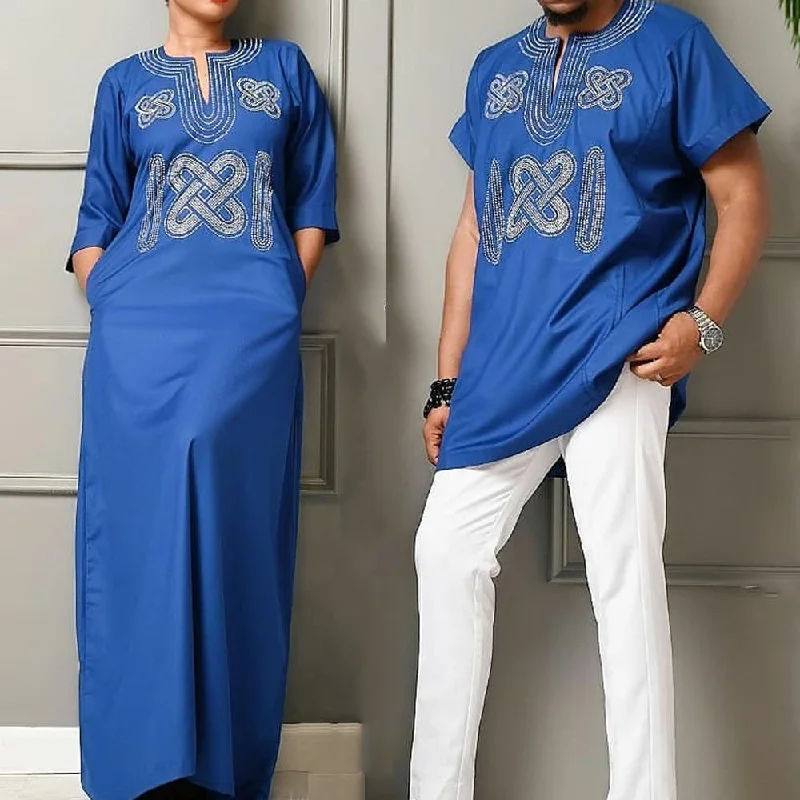 New Markdowns cozy winter coatH&D South Africa Couple Clothes African Dresses For Men And Women Dashiki Embroidery Clothing Short Sleeve T-shirt Ankara Dress