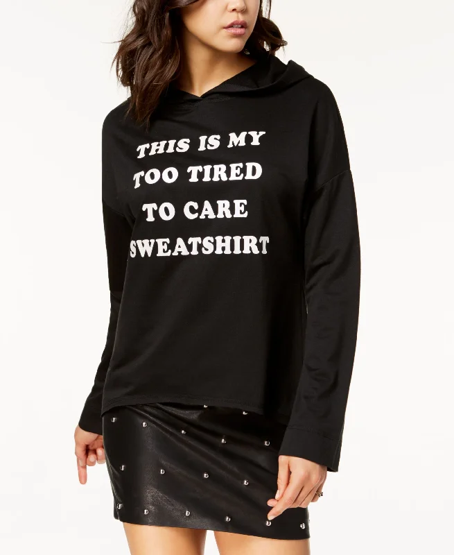 Price Smash casual hoodieactivewear hoodiePretty Rebellious Juniors Too Tired Glitter Graphic Hoodie