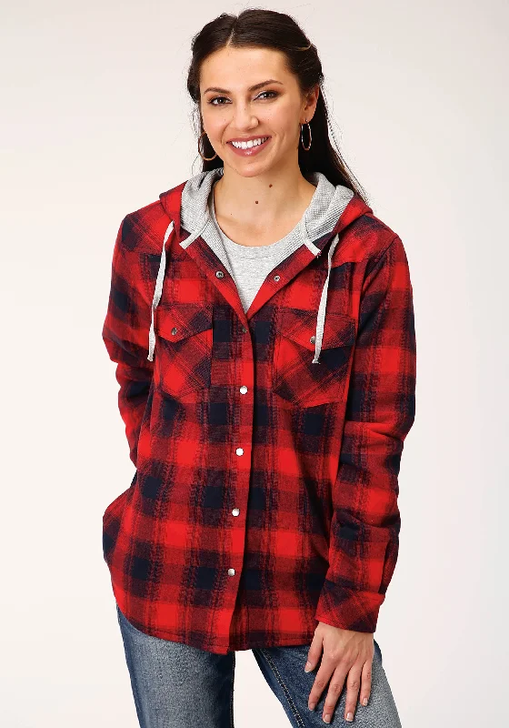Unmissable Offer casual trench coatWOMENS LONG SLEEVE SNAP THERMAL LINED FLANNEL SHIRT JACKET