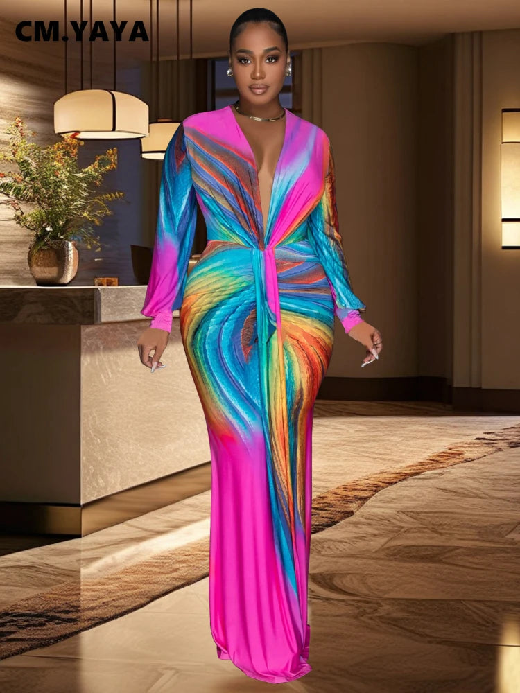 Deal of the Week stylish coatCM.YAYA Summer Holiday Full Sleeve V-Neck Long Maxi Dress Street Ruched Women Gradient Print Party Night Evening Vestido Dresses Deal of the Week stylish coatCM.YAYA Summer Holiday Full Sleeve V-Neck Long Maxi Dress Street Ruched Women Gradient Print Party Night Evening Vestido Dresses