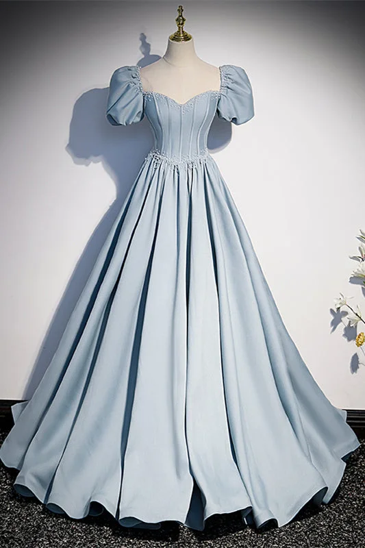 Act Now ruched dressLight Blue Puff Sleeves Bow Tie Back Beaded Lace-Up Back Long Formal Dress Act Now ruched dressLight Blue Puff Sleeves Bow Tie Back Beaded Lace-Up Back Long Formal Dress