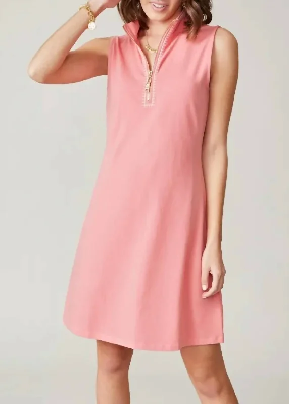 Season Finale Sale wrap-around dressSerena Half-Zip Dress in Peach Blossom