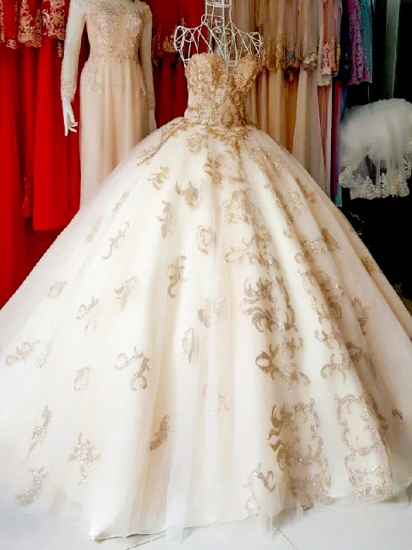 Bargain Prices Beautiful Prom Dresses Ball Gown Sweep/Brush Train Tulle Sexy Prom Dress/Evening Dress JKL442
