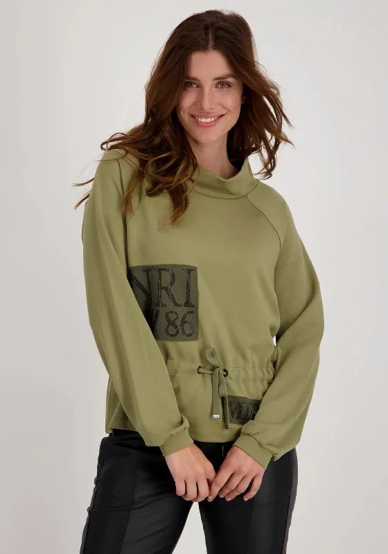 Crazy Savings graphic hoodie with printMonari Drawstring Waist Sweatshirt, Khaki
