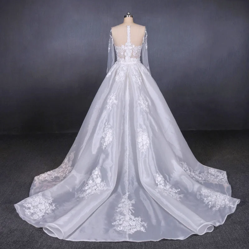 Limited Time Discount Long Sleeves Simple Elegant Wedding Dresses Lace Wedding Gowns