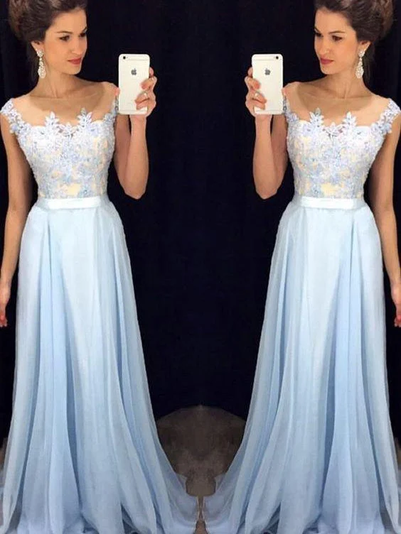 Can't Miss Cheap Prom Dresses A-line Floor-length Appliques Sexy Prom Dress/Evening Dress JKL446