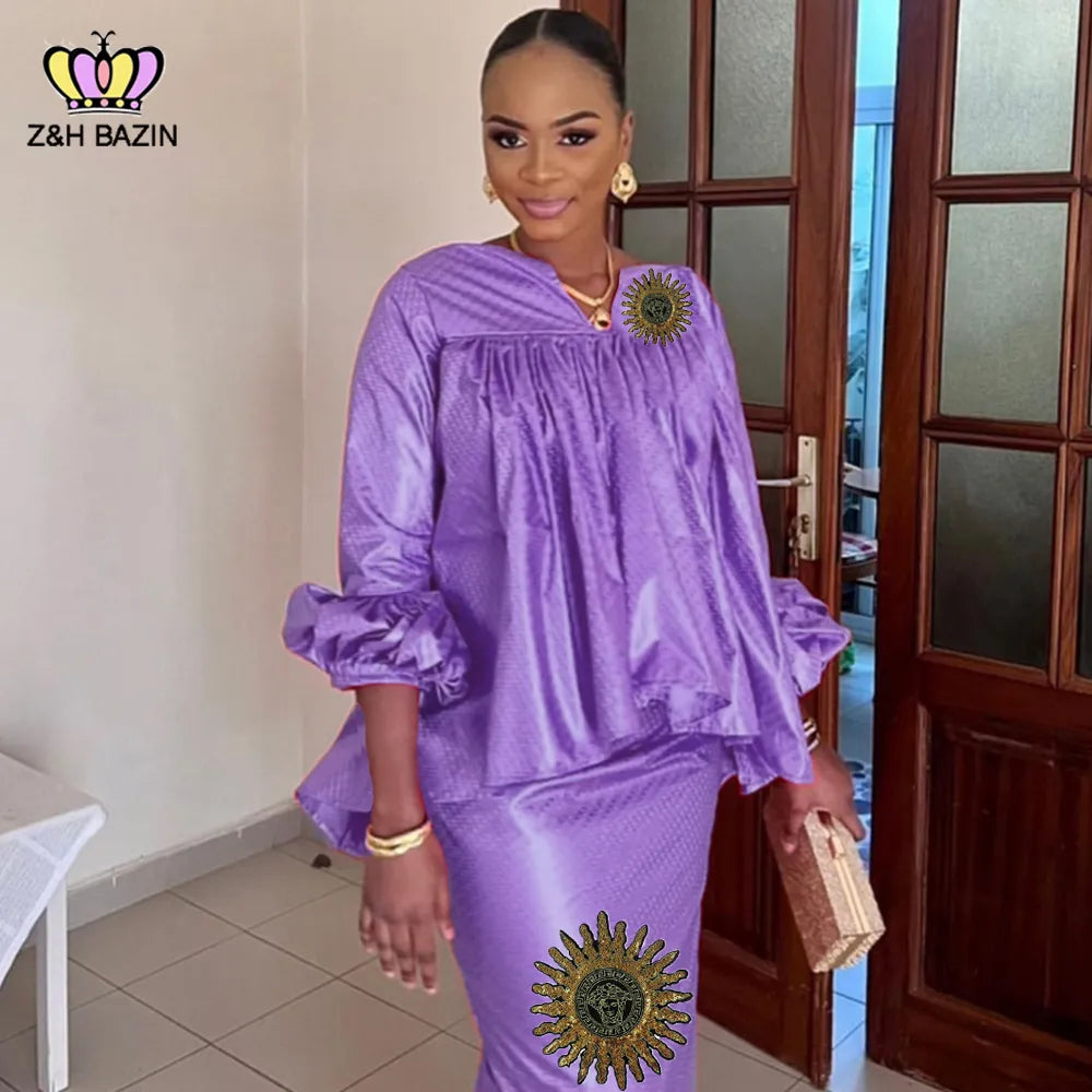 Price Reduction soft coatAfrican Dashiki Dresses For Women Outfits Purple Bazin Riche Long Dress With Stones Embroidery Laces Nigerian Party Basin Cloth Price Reduction soft coatAfrican Dashiki Dresses For Women Outfits Purple Bazin Riche Long Dress With Stones Embroidery Laces Nigerian Party Basin Cloth