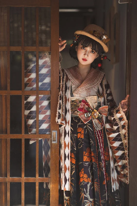 Discount Deals textured dressFantastic Wind~Maple and Pine~Taisho Sailor Lolita Set