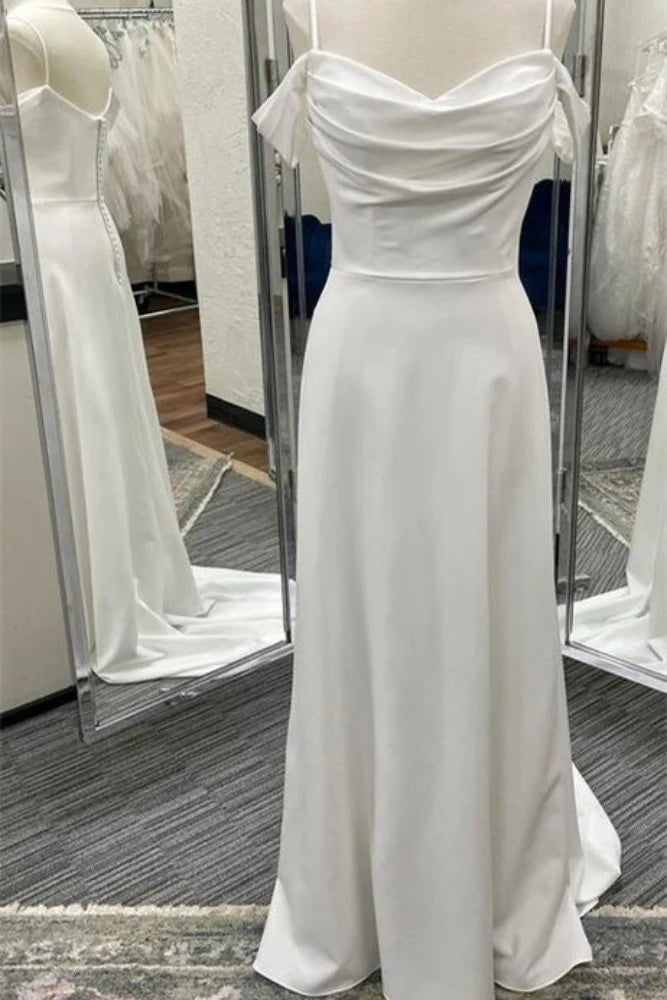 Steals and Deals oversized dressSatin A-Line Off-Shoulder Sleeveless With Train Summer Wedding Dress Steals and Deals oversized dressSatin A-Line Off-Shoulder Sleeveless With Train Summer Wedding Dress