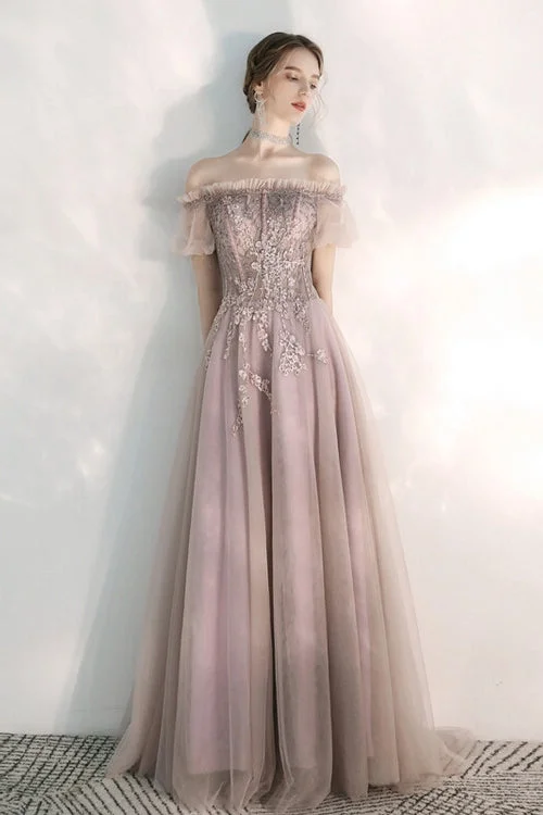 Bargain Prices mini dressBlush Off the Shoulder Evening Dress