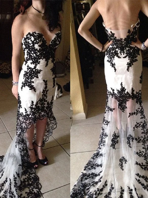 Blowout Deals Black Prom Dresses Sweetheart Sheath Column Sexy Prom Dress Evening Dress JKL463
