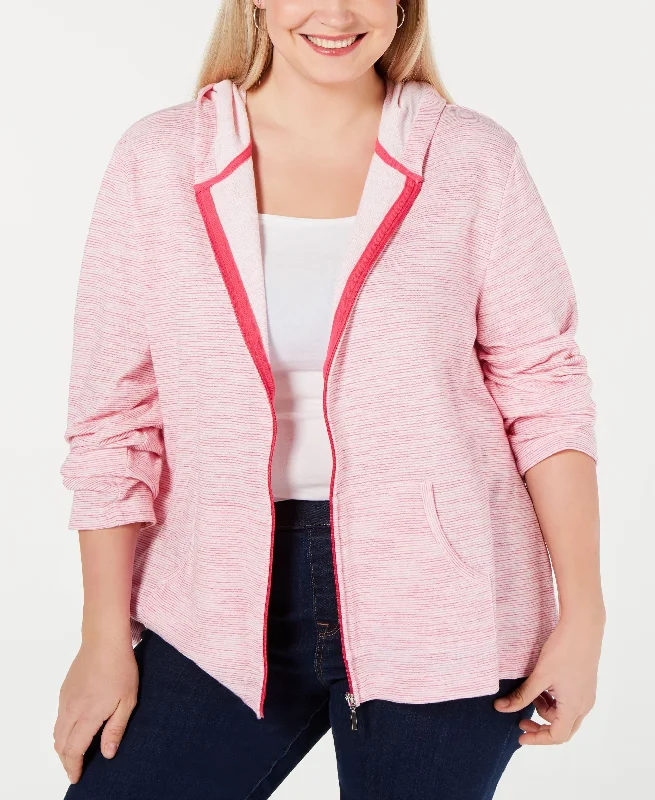 Midnight Sale premium zip-up hoodieurban sports sweatshirtKaren Scott Petite Striped Hoodie Jacket