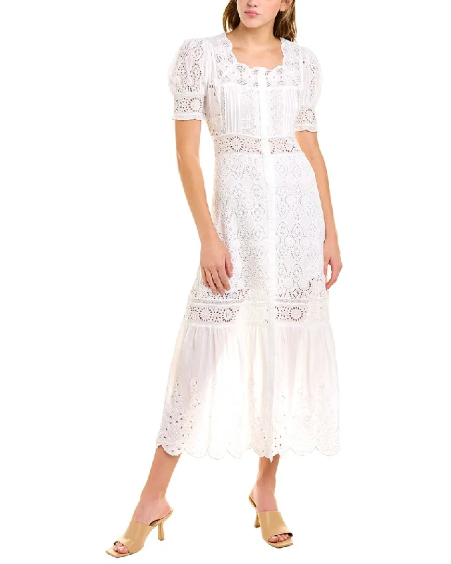 The Best Prices high-waisted dressLoveShackFancy Helena Midi Dress