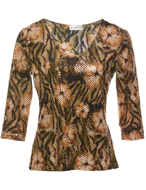 Value Deals insulated coatFloral Evening Top - M